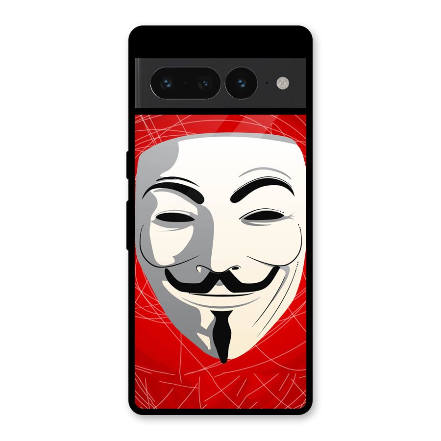 Anonymous Mask Abstract  Glass Back Case for Google Pixel 7 Pro