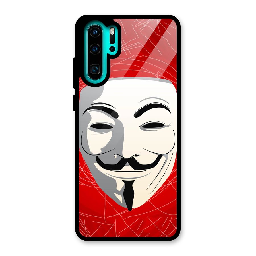 Anonymous Mask Abstract  Glass Back Case for Huawei P30 Pro