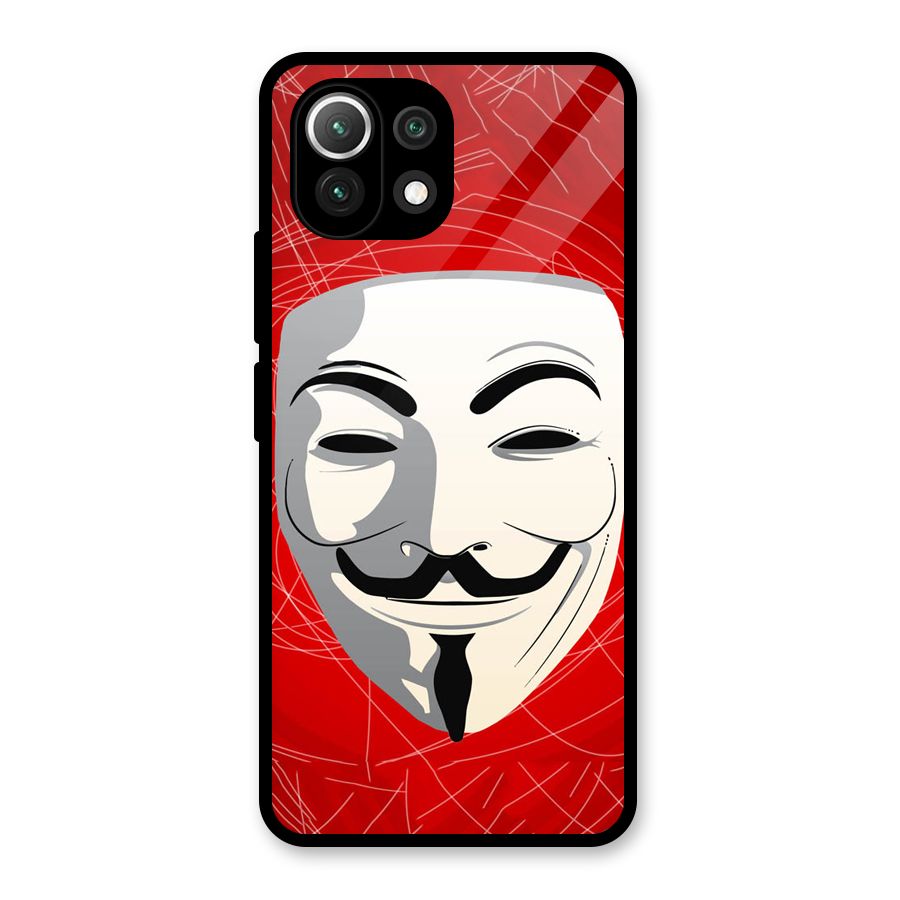 Anonymous Mask Abstract  Glass Back Case for Mi 11 Lite NE 5G