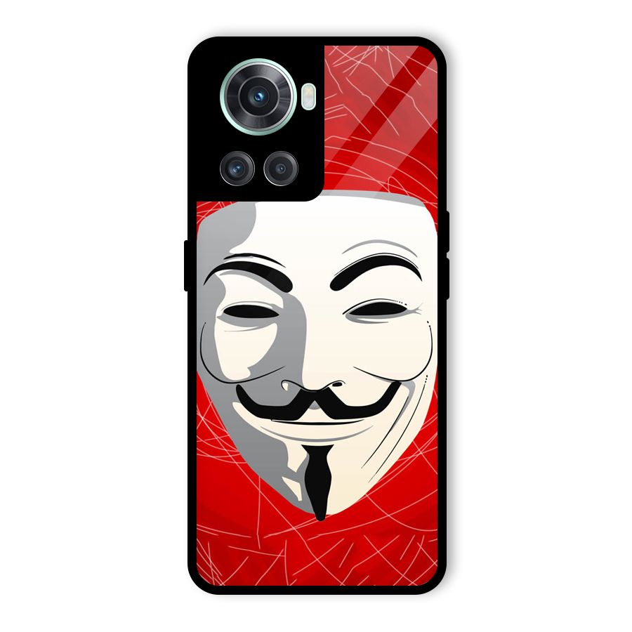 Anonymous Mask Abstract  Glass Back Case for OnePlus 10R