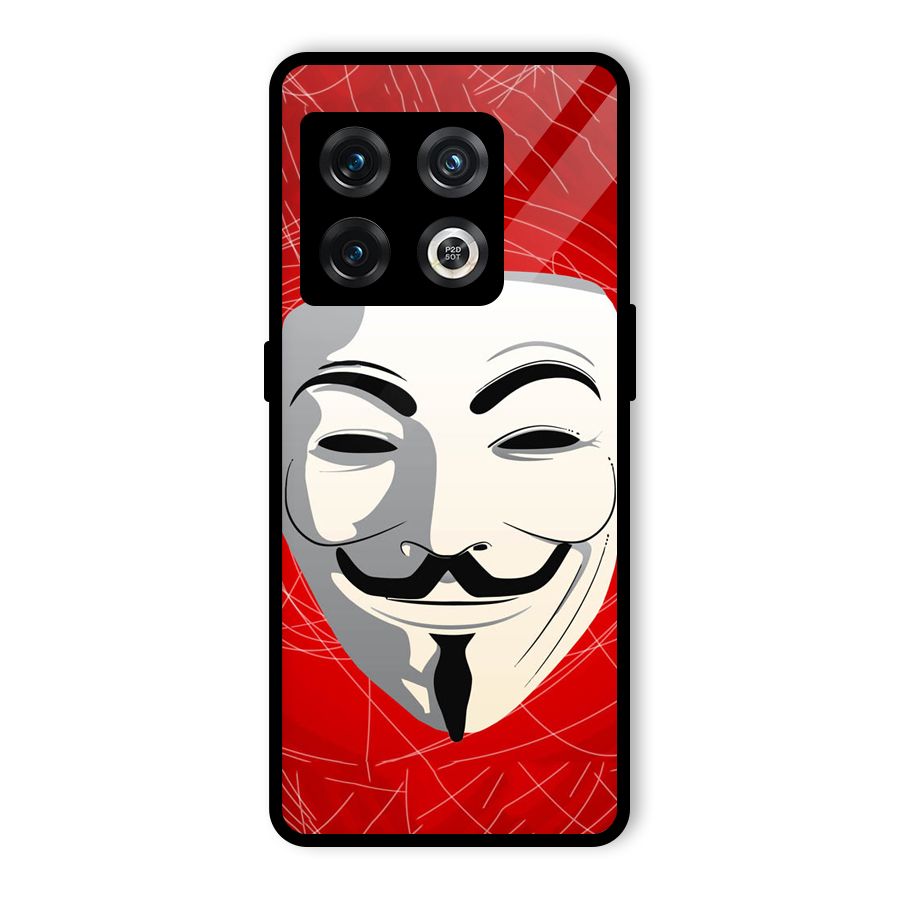 Anonymous Mask Abstract  Glass Back Case for OnePlus 10 Pro 5G