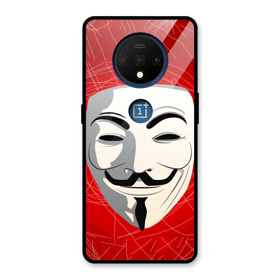 Anonymous Mask Abstract  Glass Back Case for OnePlus 7T