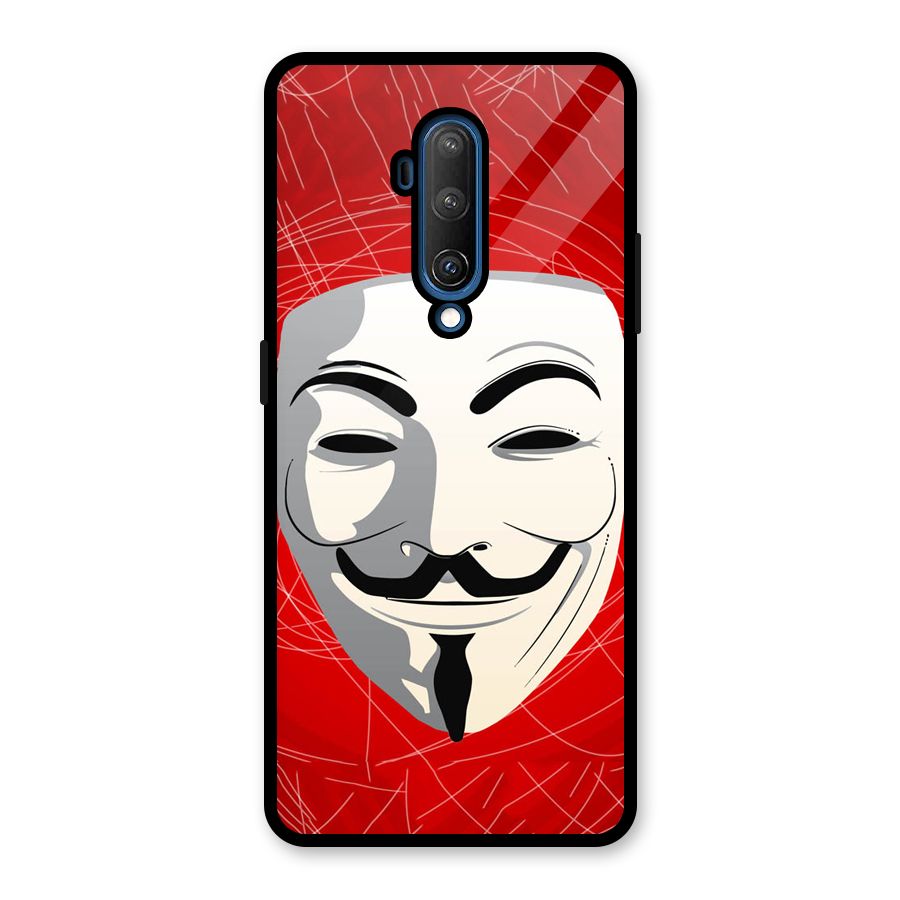 Anonymous Mask Abstract  Glass Back Case for OnePlus 7T Pro
