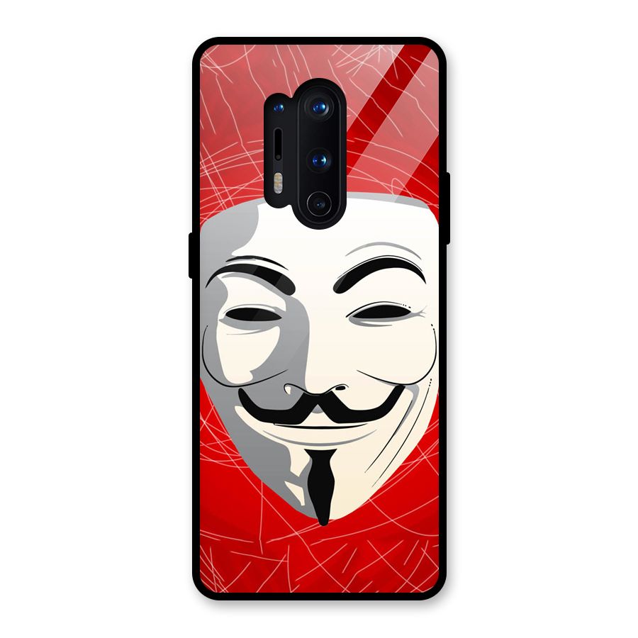 Anonymous Mask Abstract  Glass Back Case for OnePlus 8 Pro