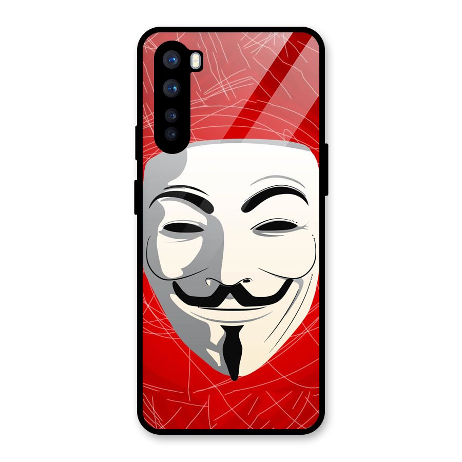 Anonymous Mask Abstract  Glass Back Case for OnePlus Nord