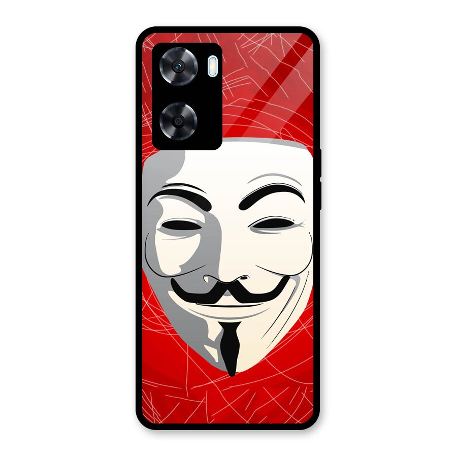 Anonymous Mask Abstract  Glass Back Case for Oppo A77
