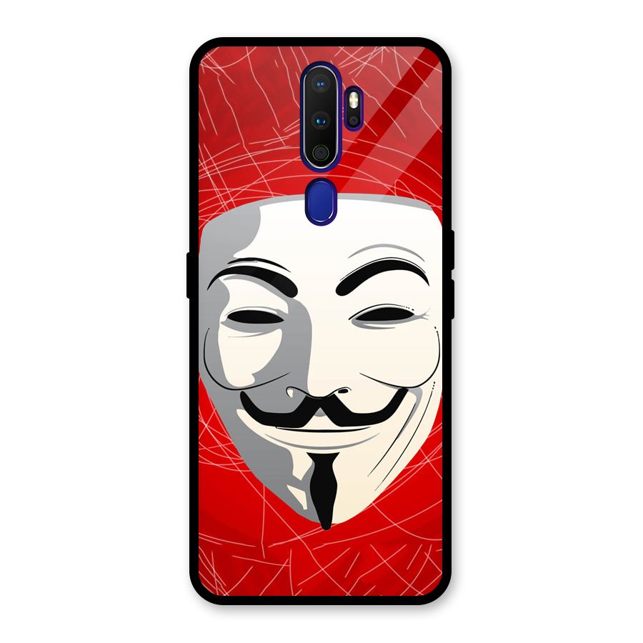 Anonymous Mask Abstract  Glass Back Case for Oppo A9 (2020)