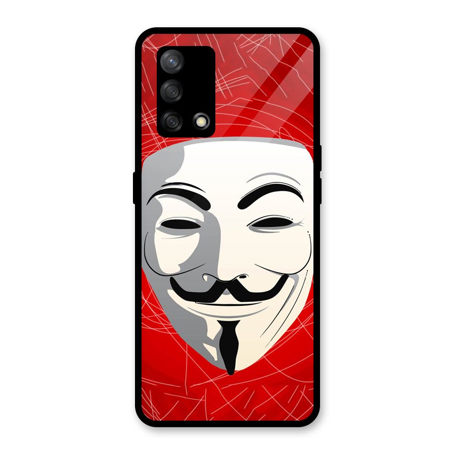 Anonymous Mask Abstract  Glass Back Case for Oppo F19