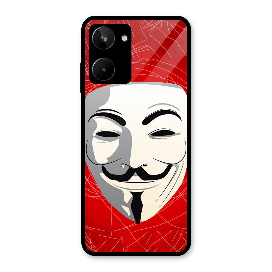 Anonymous Mask Abstract  Glass Back Case for Realme 10