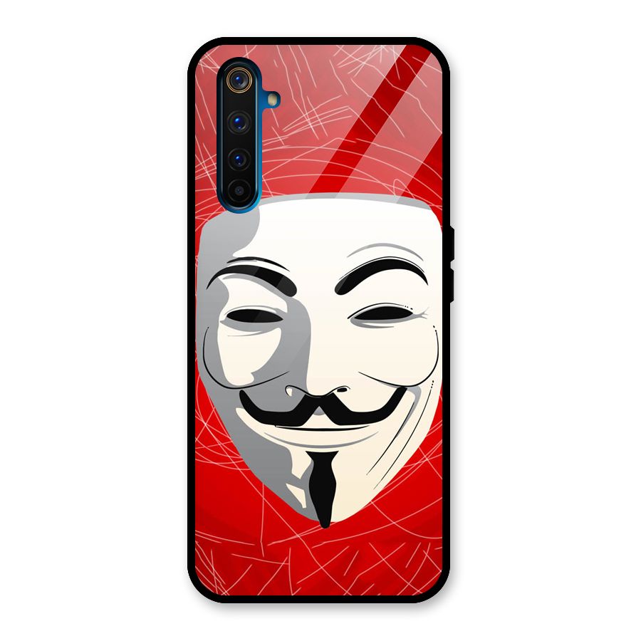 Anonymous Mask Abstract  Glass Back Case for Realme 6 Pro
