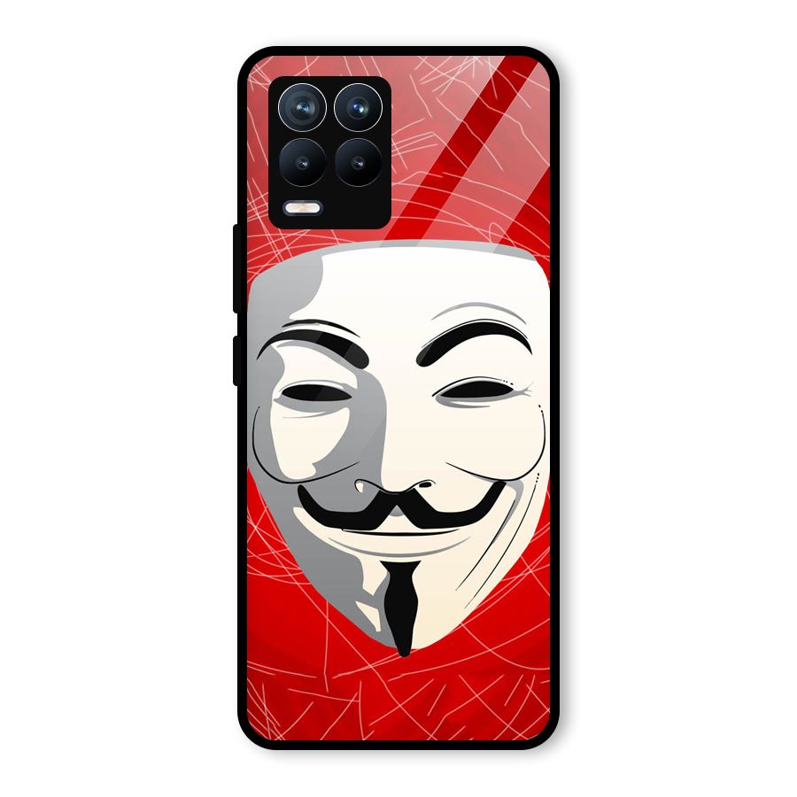 Anonymous Mask Abstract  Glass Back Case for Realme 8 Pro