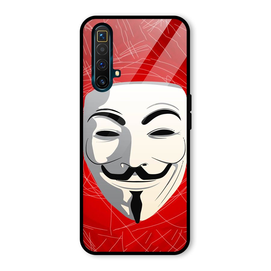 Anonymous Mask Abstract  Glass Back Case for Realme X3