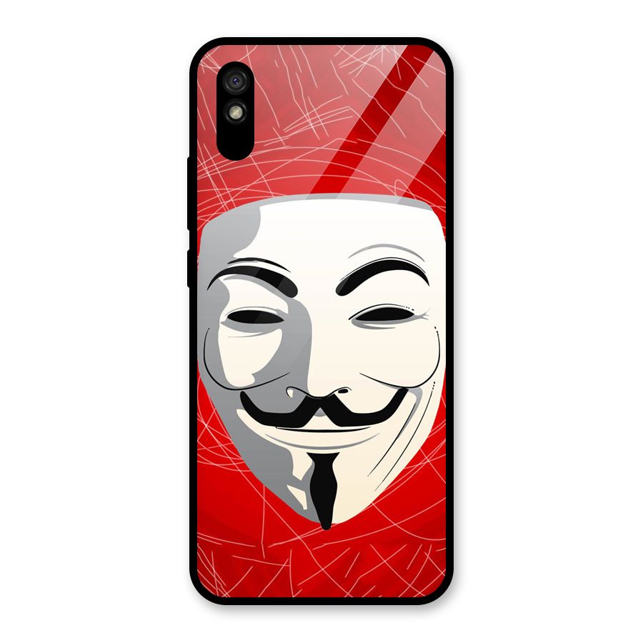 Anonymous Mask Abstract  Glass Back Case for Redmi 9i