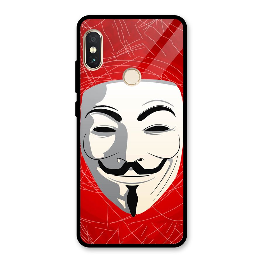 Anonymous Mask Abstract  Glass Back Case for Redmi Note 5 Pro