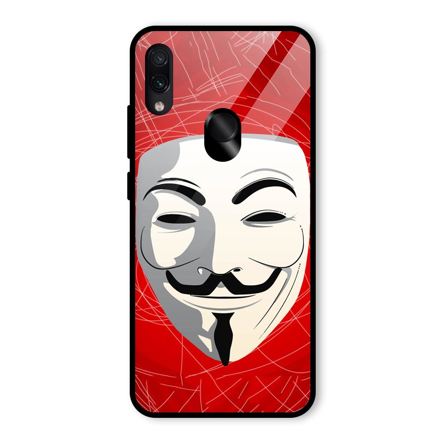 Anonymous Mask Abstract  Glass Back Case for Redmi Note 7 Pro