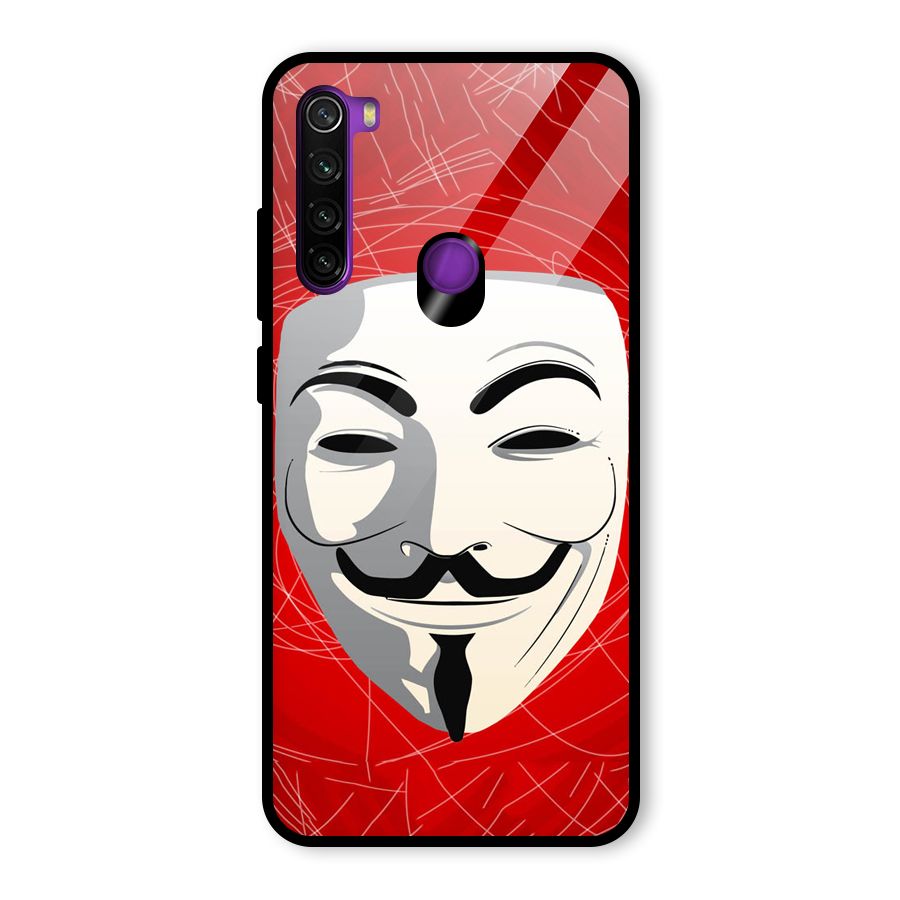 Anonymous Mask Abstract  Glass Back Case for Redmi Note 8