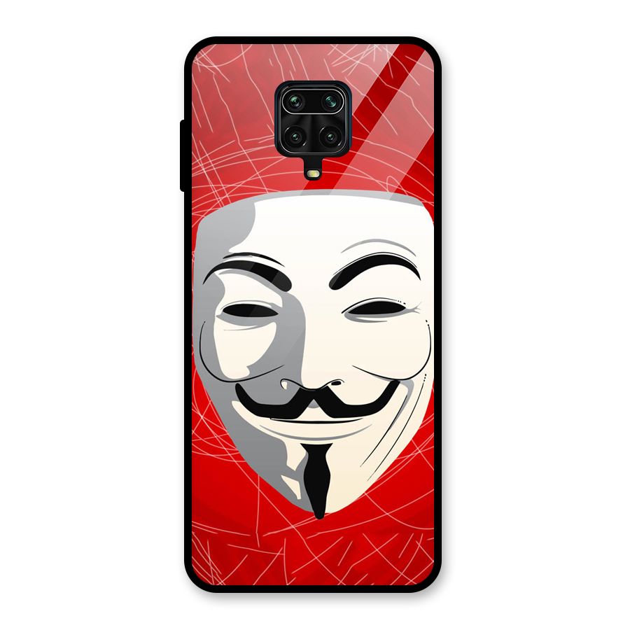 Anonymous Mask Abstract  Glass Back Case for Redmi Note 9 Pro