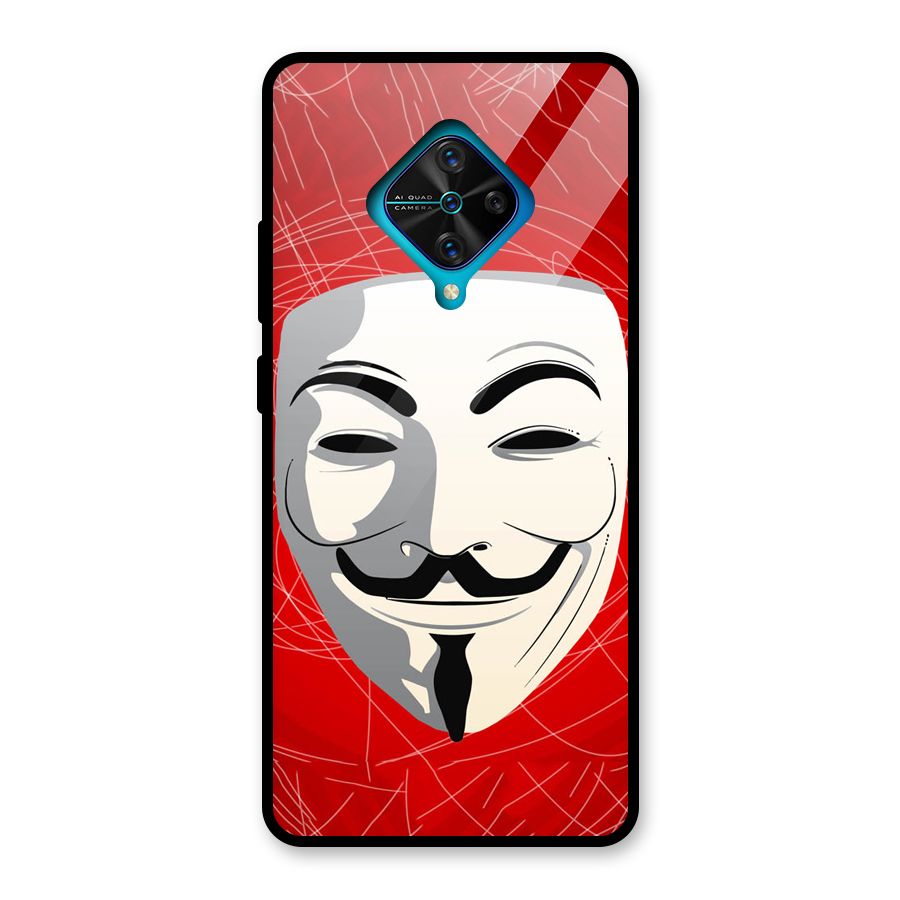 Anonymous Mask Abstract  Glass Back Case for Vivo S1 Pro