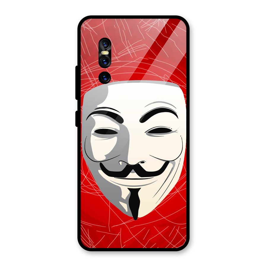 Anonymous Mask Abstract  Glass Back Case for Vivo V15 Pro