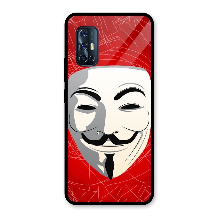 Anonymous Mask Abstract  Glass Back Case for Vivo V17