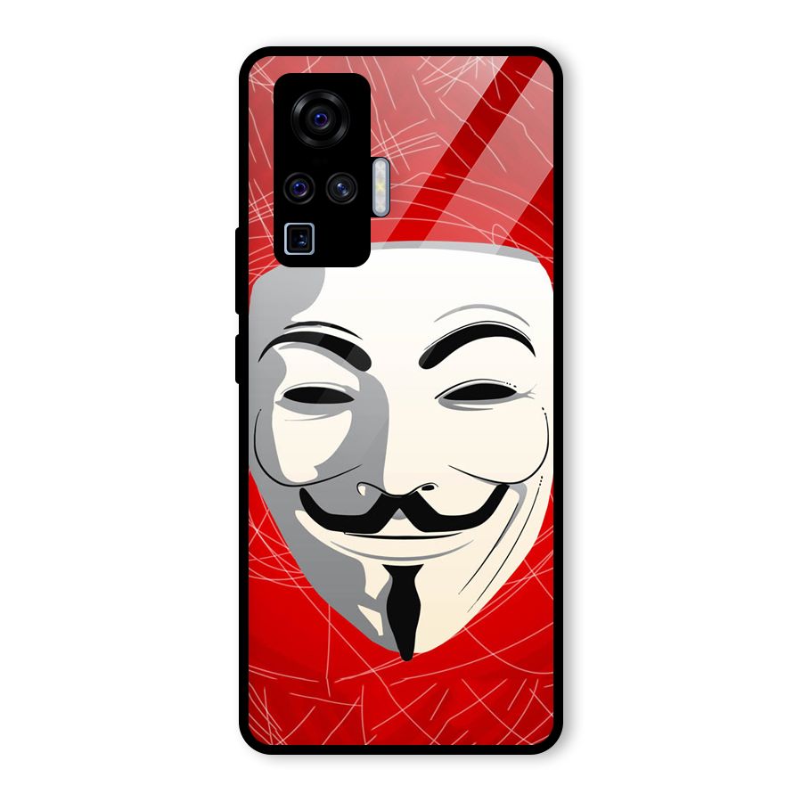 Anonymous Mask Abstract  Glass Back Case for Vivo X50 Pro