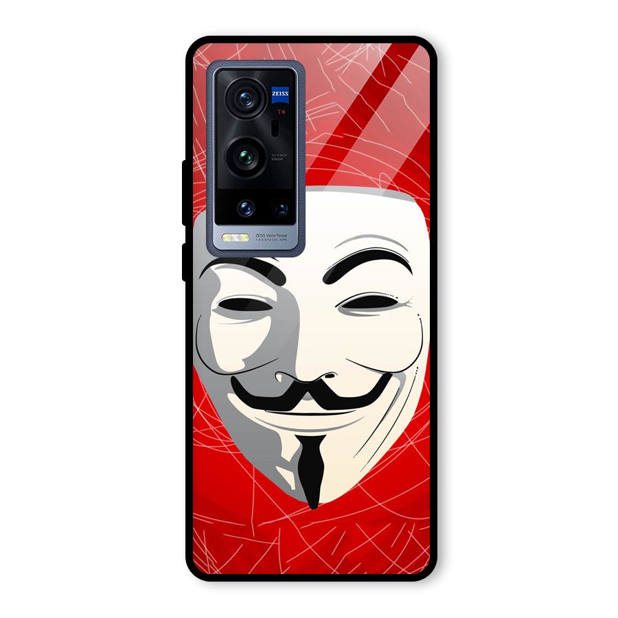 Anonymous Mask Abstract  Glass Back Case for Vivo X60 Pro Plus