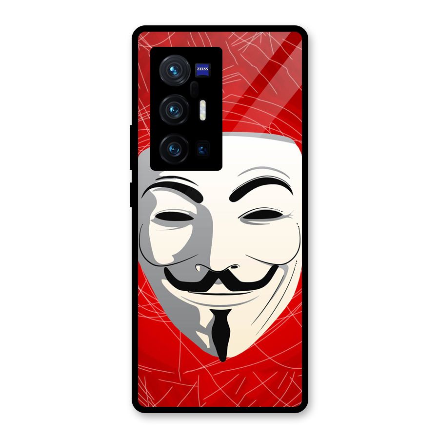 Anonymous Mask Abstract  Glass Back Case for Vivo X70 Pro Plus