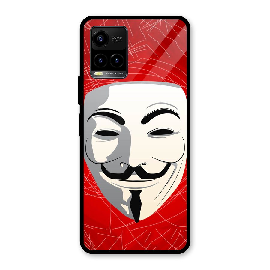 Anonymous Mask Abstract  Glass Back Case for Vivo Y21T