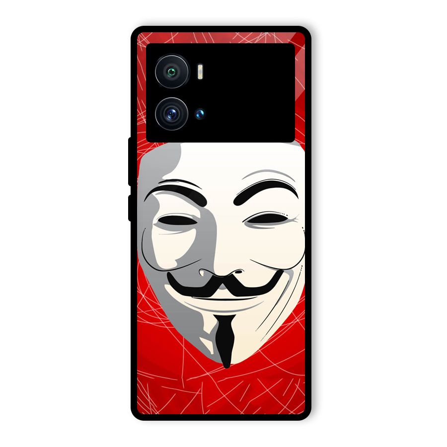 Anonymous Mask Abstract  Glass Back Case for Vivo iQOO 9 Pro