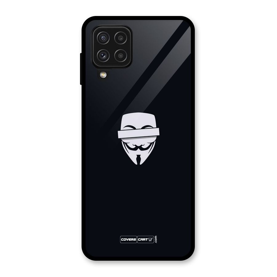 Anonymous Mask Glass Back Case for Galaxy A22 4G