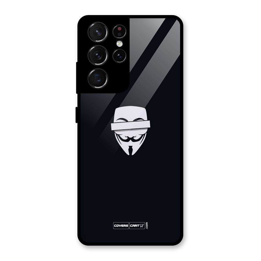 Anonymous Mask Glass Back Case for Galaxy S21 Ultra 5G