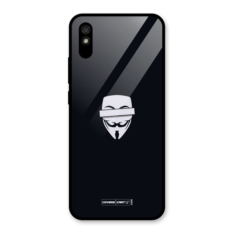 Anonymous Mask Glass Back Case for Redmi 9i