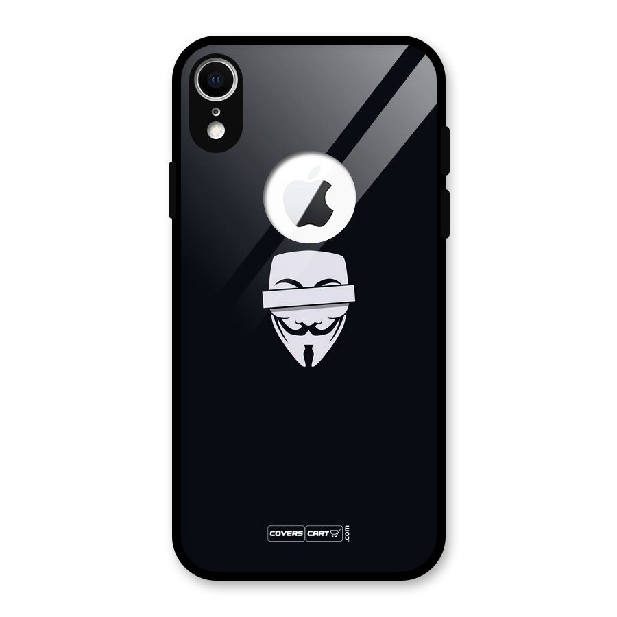 Anonymous Mask Glass Back Case for iPhone XR Logo Cut