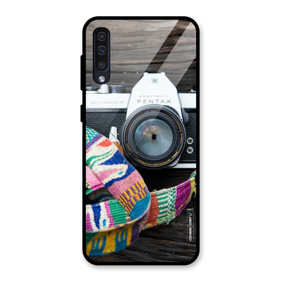 Antique Camera Glass Back Case for Galaxy A50
