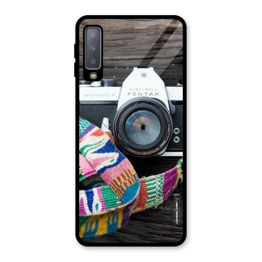 Antique Camera Glass Back Case for Galaxy A7 (2018)