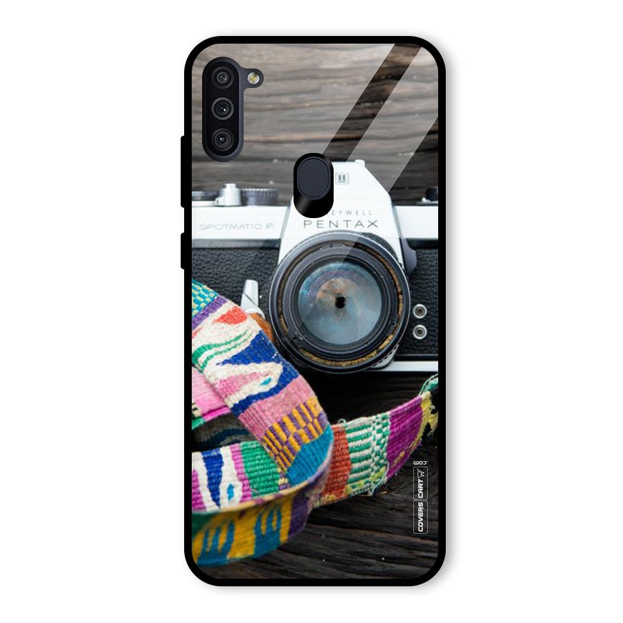 Antique Camera Glass Back Case for Galaxy M11