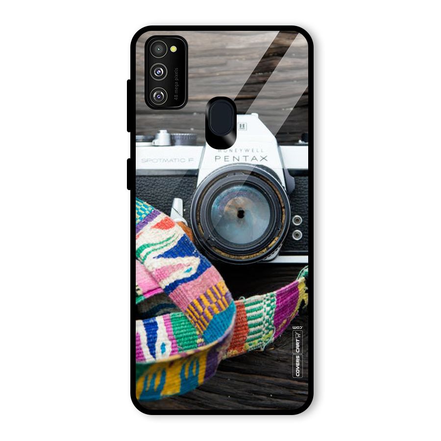 Antique Camera Glass Back Case for Galaxy M30s