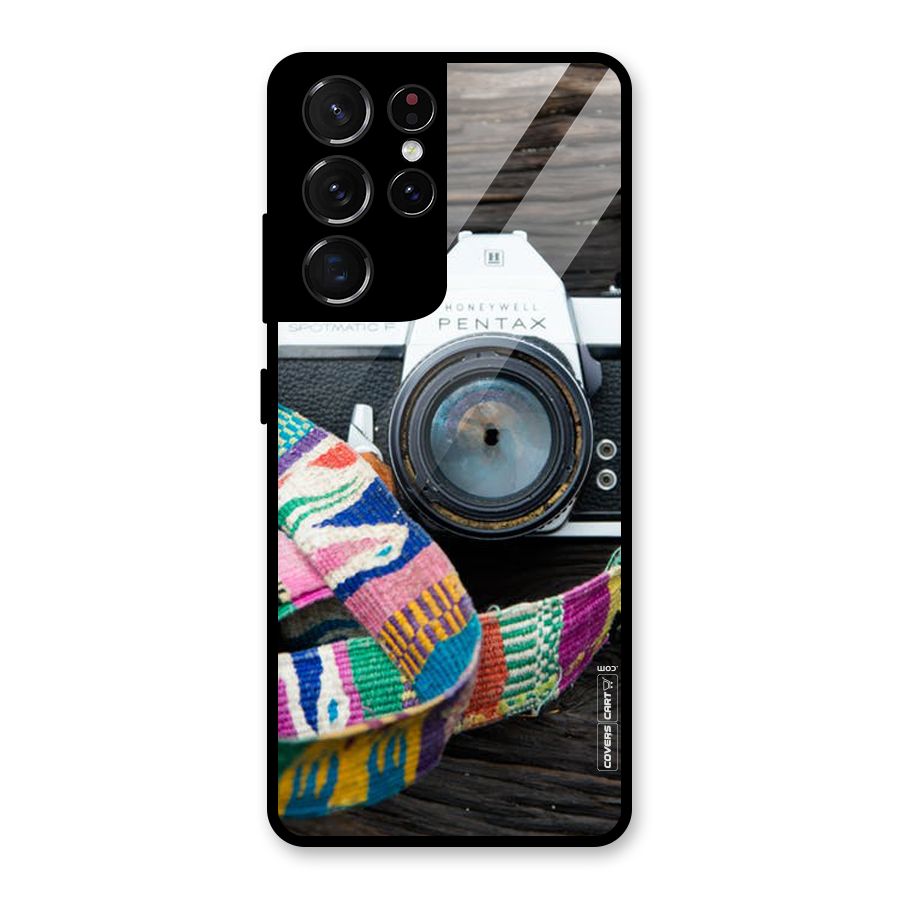 Antique Camera Glass Back Case for Galaxy S21 Ultra 5G