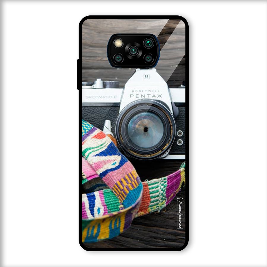 Antique Camera Glass Back Case for Poco X3