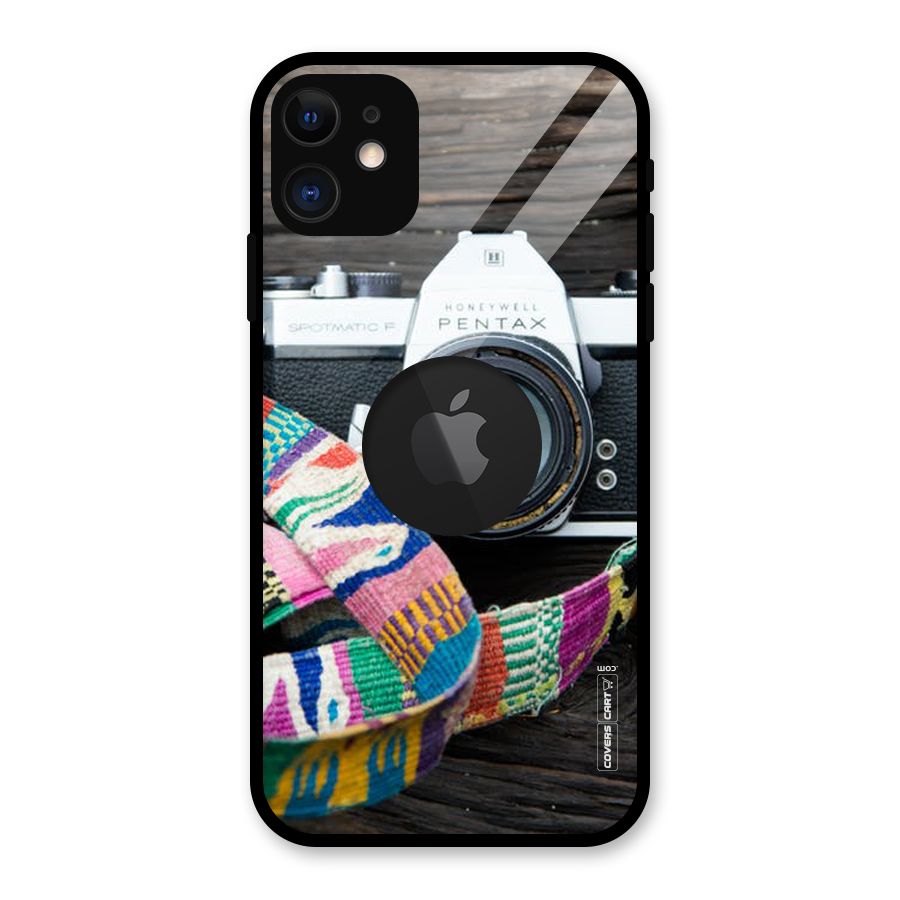 Antique Camera Glass Back Case for iPhone 11 Logo Cut