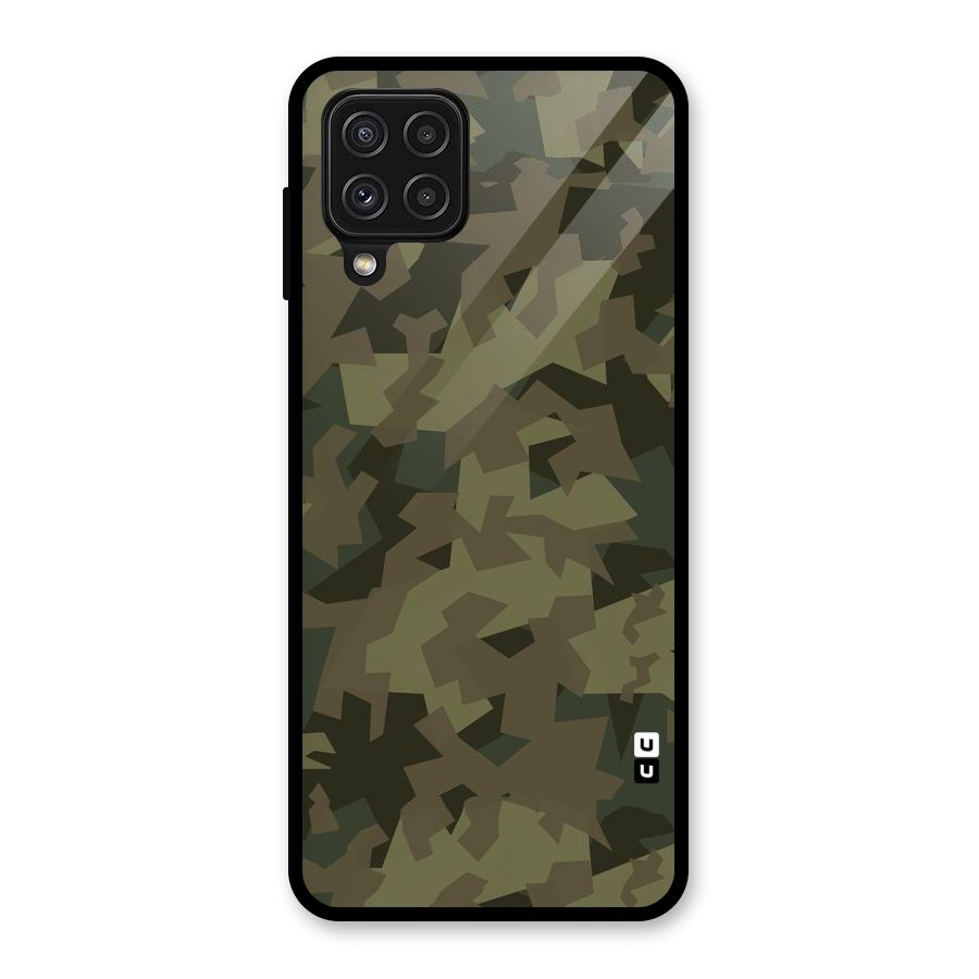 Army Abstract Glass Back Case for Galaxy A22 4G