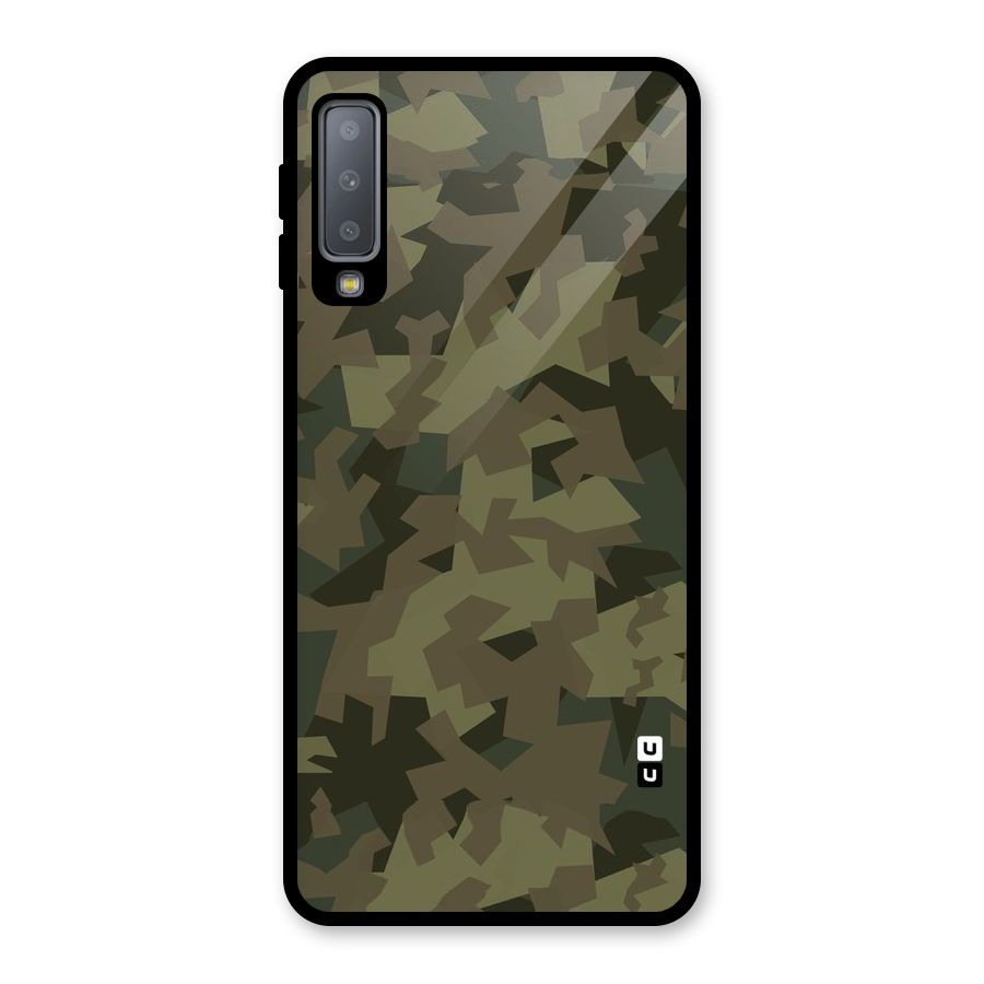 Army Abstract Glass Back Case for Galaxy A7 (2018)