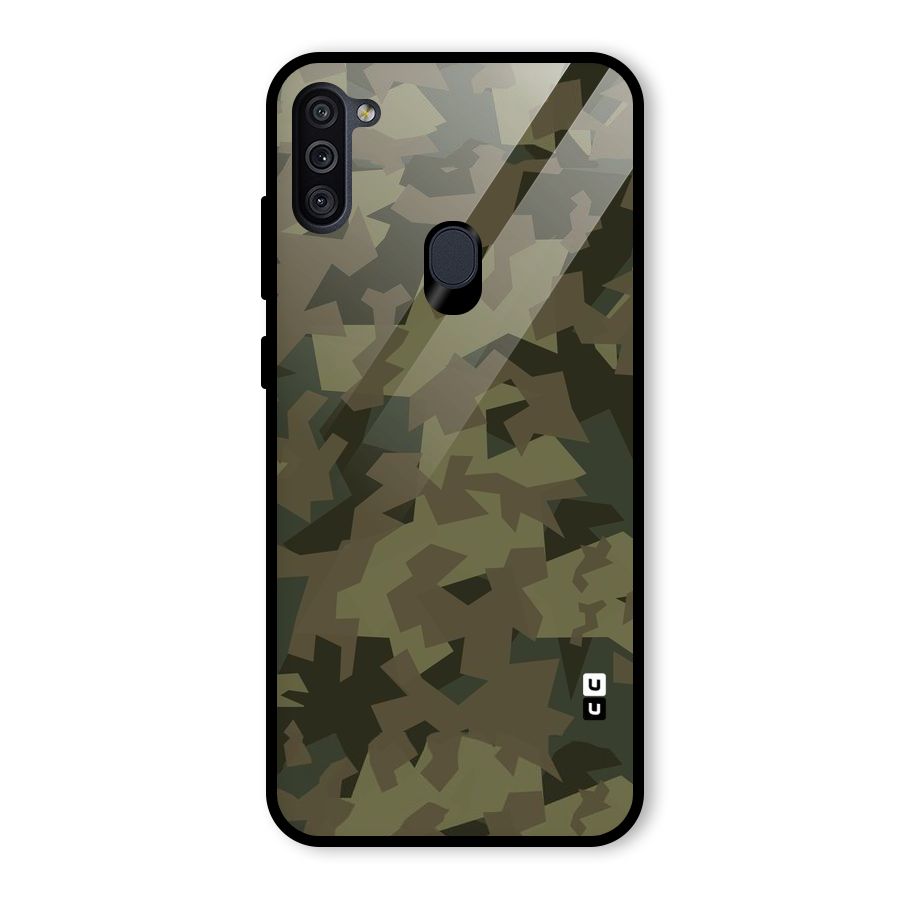 Army Abstract Glass Back Case for Galaxy M11