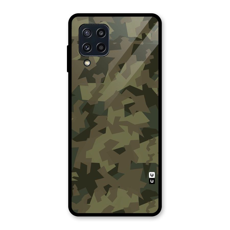 Army Abstract Glass Back Case for Galaxy M32