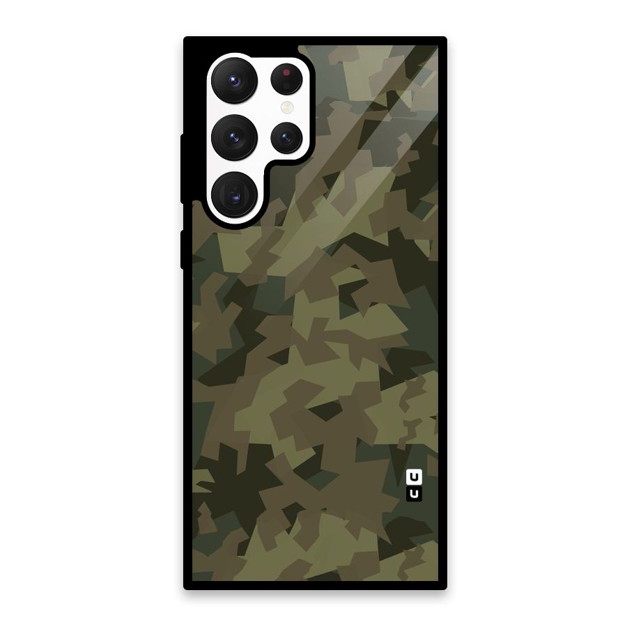 Army Abstract Glass Back Case for Galaxy S22 Ultra 5G