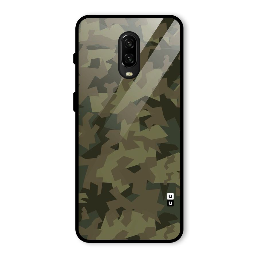 Army Abstract Glass Back Case for OnePlus 6T