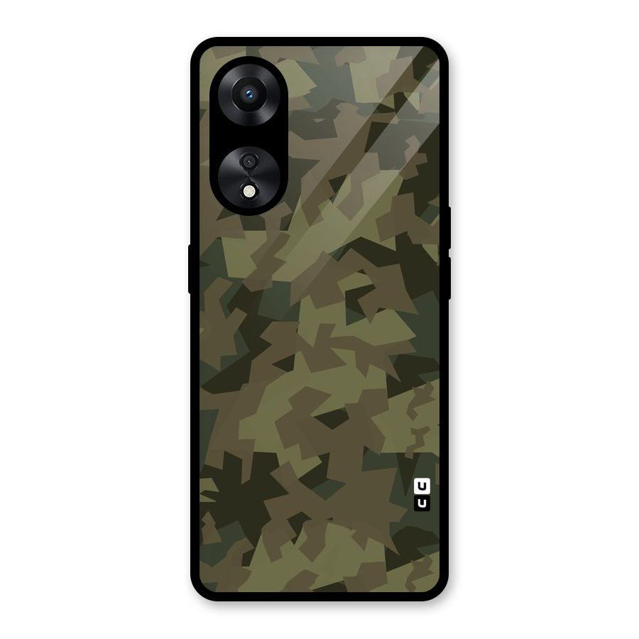 Army Abstract Glass Back Case for Oppo A78