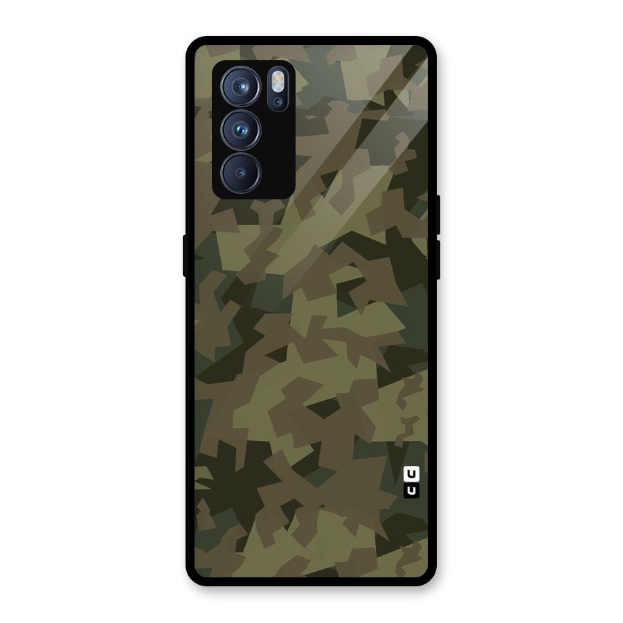 Army Abstract Glass Back Case for Oppo Reno6 Pro 5G