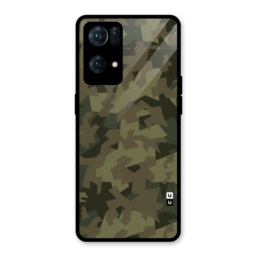 Army Abstract Glass Back Case for Oppo Reno7 Pro 5G