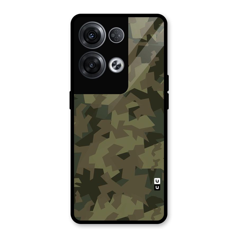 Army Abstract Glass Back Case for Oppo Reno8 Pro 5G